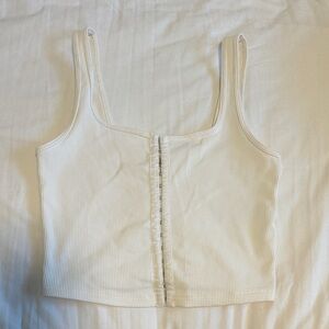 Abercrombie & Fitch Cream Ribbed Tank Top